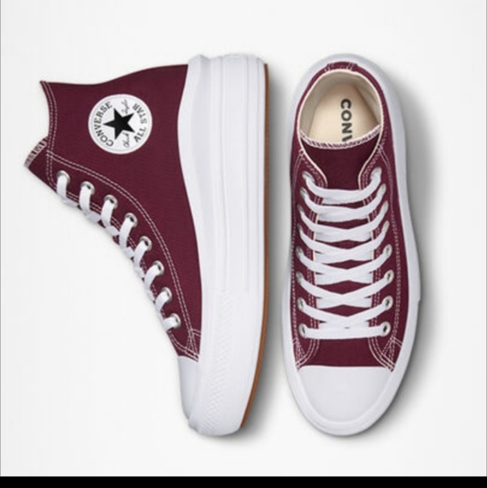 NEW Converse Chuck Taylor Move Hi Platform Hightop Dark Beet Root Size 7 - Picture 5 of 5